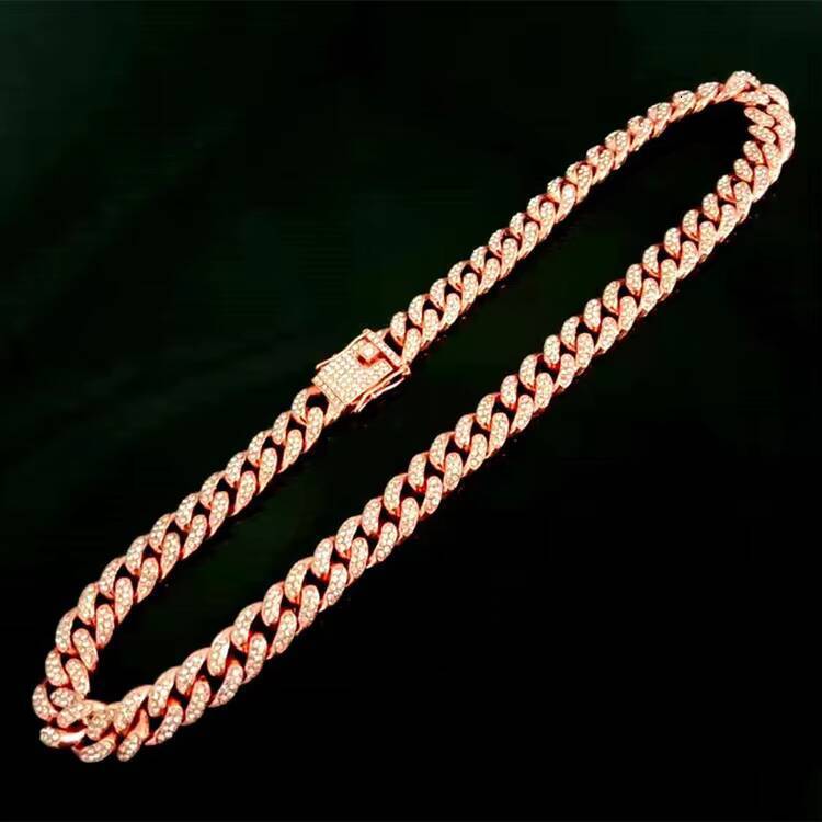 GZYS JEWELRY Wholesale Hot Sale Necklace Hip Hop Gold Cuban Link Chain Iced Out