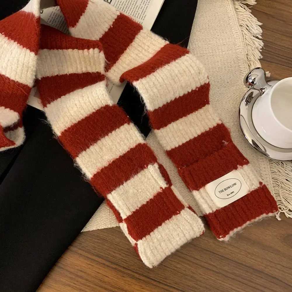 Retro Warm Winter Scarf Striped Soft Long Scarves Thickened Black White Shl Wr WomenXJ250905
