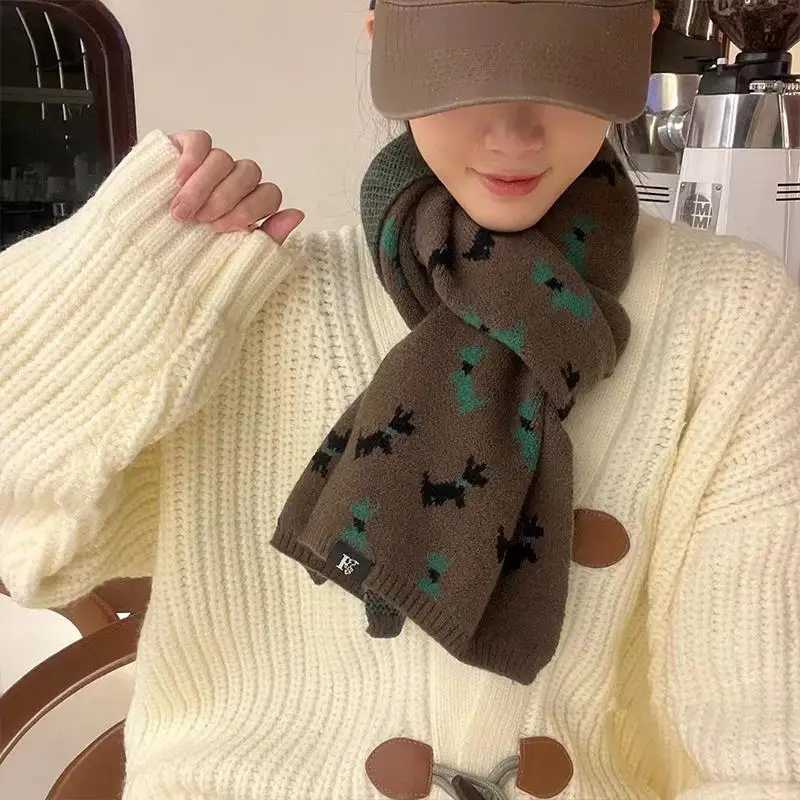 On Sale 22x160cm Scarf Korean Neckerchief For Women Knitted Winter Diamond Scarves Yarn Shl Wrs Long Warm Neck MufflerXJ250905