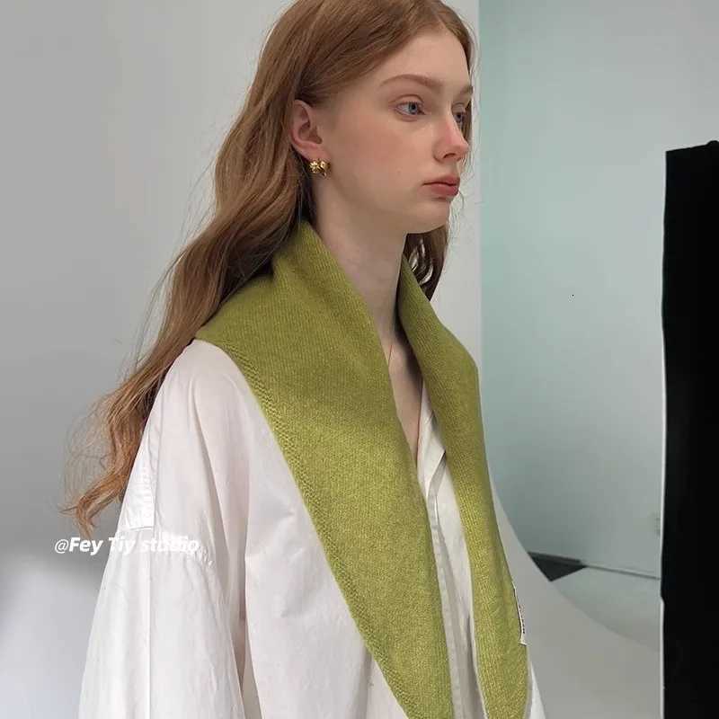 Pure Wool Knitted Triangle Scarf Women Multifunctional Warm Fashion Neck Warter Winter Scarf Shl Wr For Women Daily OutfitXJ250905
