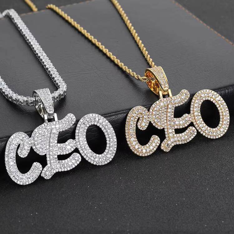 GZYS JEWELRY Wholesale Hip Hop Diamond CEO Pendants Name Necklace Jewelry