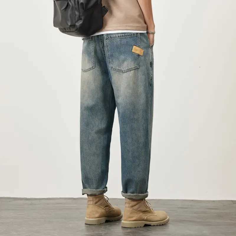 Summer Microcone Straight Jeans for Men Loose Comfortable and Versatile Casual Teenager Trendy Retro Trousers jeans for man W250905