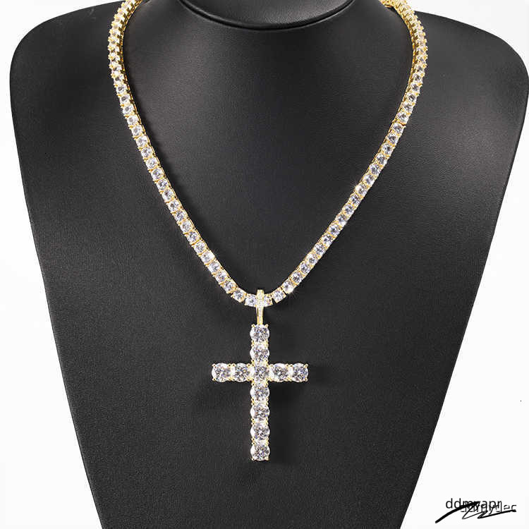 Custom 8Mm Wide Yellow Gold ddmydec Plated Sterling Sier Iced Out VVS Moissanite Cross Pendant For Necklace Jewelry ddmydec