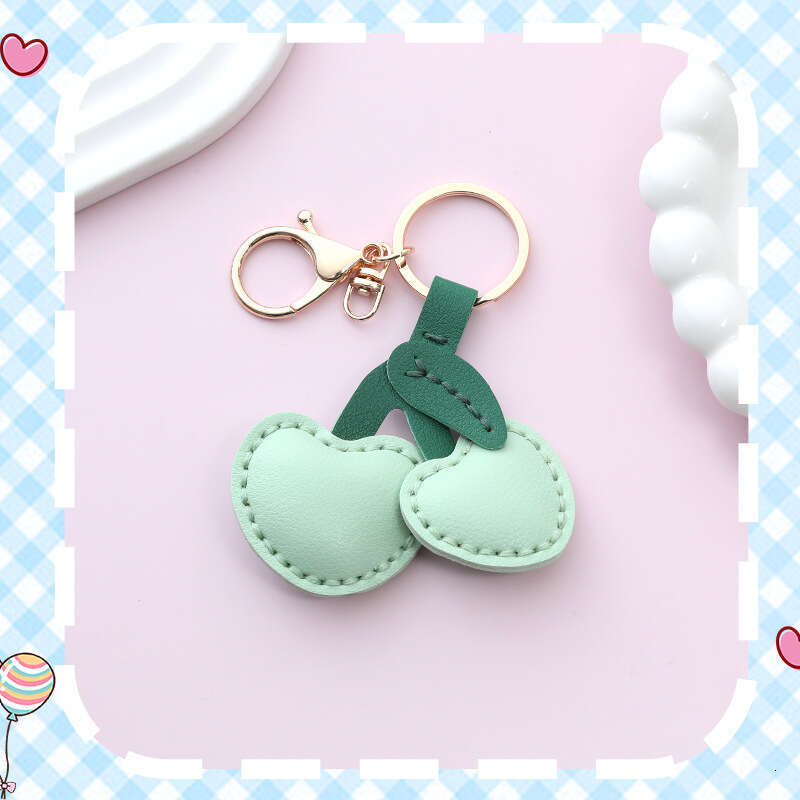 DHEssentials Cherry Leather Charm, Cute DIY Gift, Pastoral Style, Bag/Key Pendant, Multiple Colors