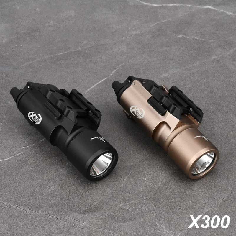 Tactical Surefir X300 X300U Ultra X300V XH35 Metal Pistol Gun Strobe LED Light Fit 20mm Rail Airsoft Hanging Hunting FlashlightXJ250905
