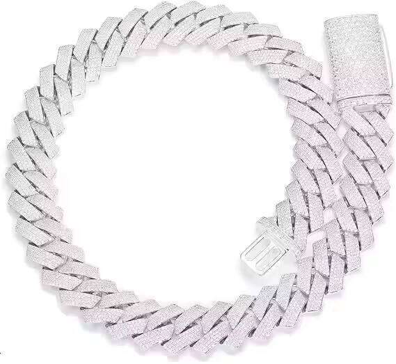 Handmade 10k Gold Moissanite Dia Studded Iced Cuban Link Chain Stylish 16mm Men's & Women's Hip Hop Necklace