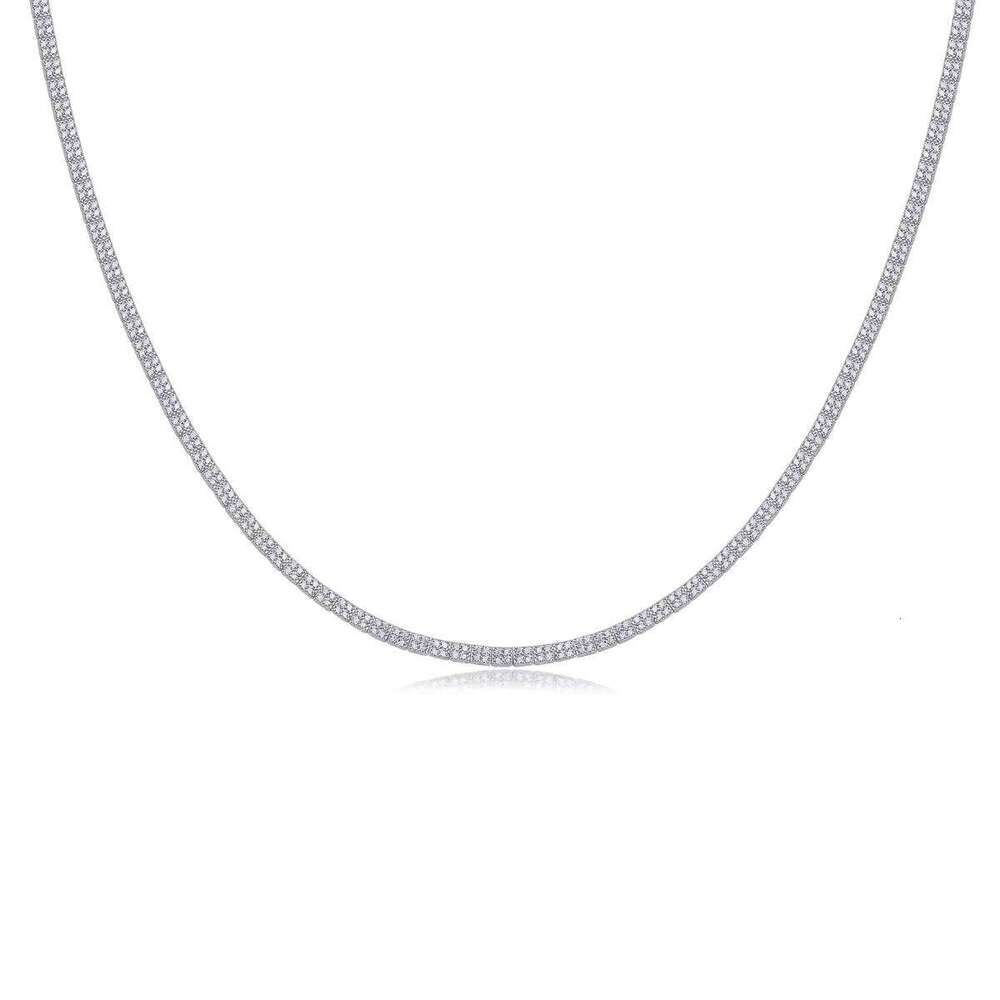 Wholesale Moissanite Tennis Chain Necklace Women's Fashion S Pure Sier Gold-plated Collarbone Style Daily Wear