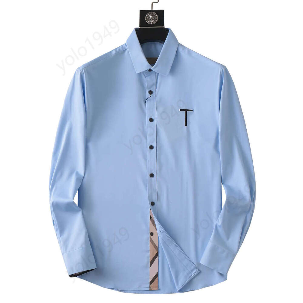 Mens designer button up fashion dress shirt formal business casual long-sleeved shirts