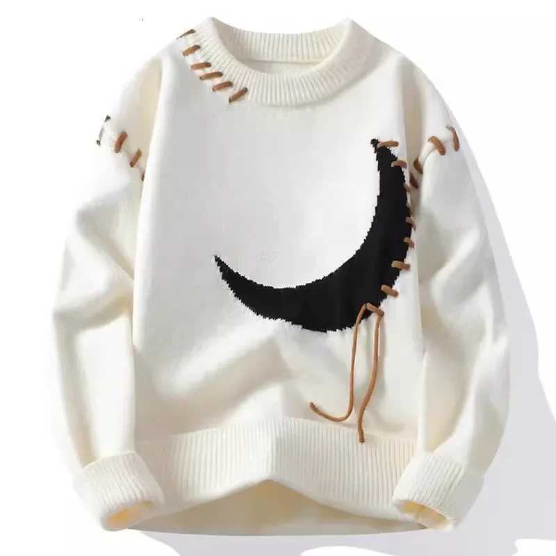 Trendy Mens LooseFit Knitted Sweater Casual Thickened Warm Round Neck AutumnWinter Perfect For High School Students Z250905