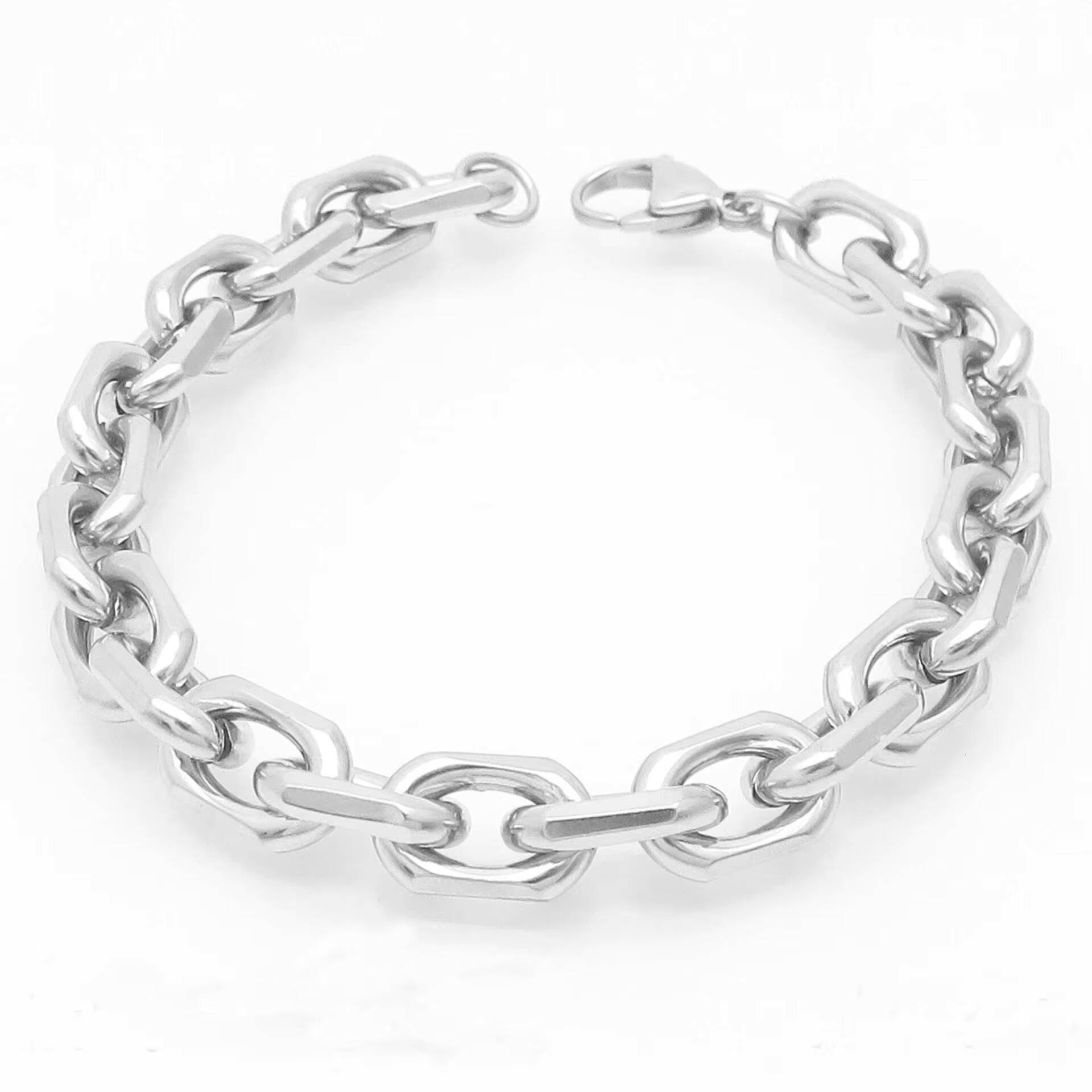 Hot Selling 6mm Gold Stainless Steel Mens Link Chain Bracelet Custom Fashionable Welded Fine Jewelry Chain Link Bracelets