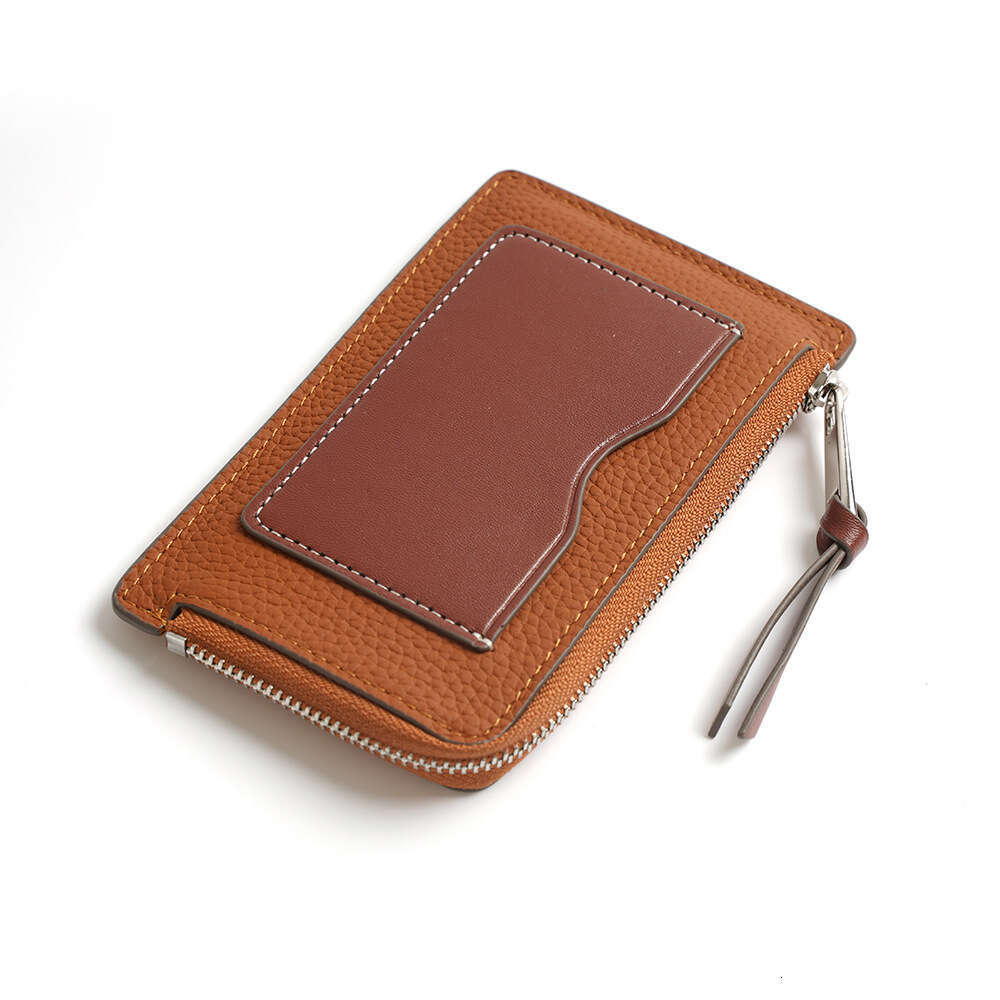 Fashion Genuine Leather Purse Multi-Card Slot Ultra-Thin Card Holder Coin Bag Top Layer Cowhide Zipper Small Wallet for Women designer wallet B5