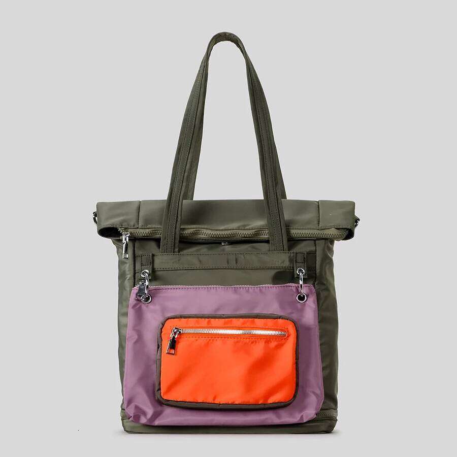 Casual Panelled Large Capacity Tote Bag for Women Detachable Multifunctional Backpacks Waterproof Nylon Outdoor Shoulder BagsSports storage bag