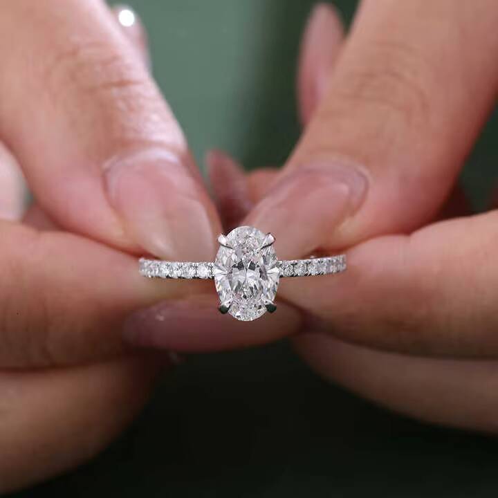 VOAINO Gia Igi Certified Cvd HPHT Lab Grown Created Diamond 14k 18k Solid Gold White Gold Rings Oval Engagement Ring Jewelry