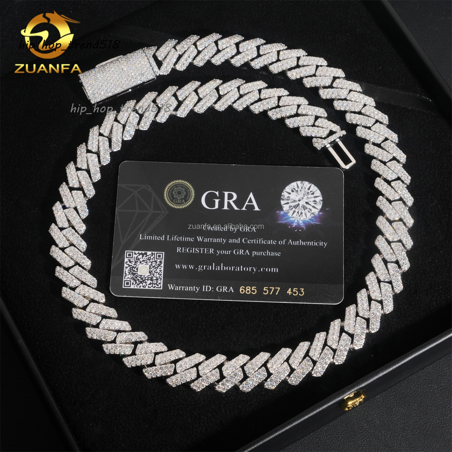 Bulk Stock Drop Shipping High End 925 Solid Silver 14mm Big Guy 2Rows Iced Out Hip Hop VVS1 Moissanite Diamond Miami Cuban Link