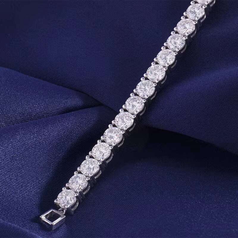 Trendy Moissnaite 925 Sterling Silver Mossanite Diamond Bracelets 3mm Charms for Custom Moissanite Tennis Bracelet for Men Women