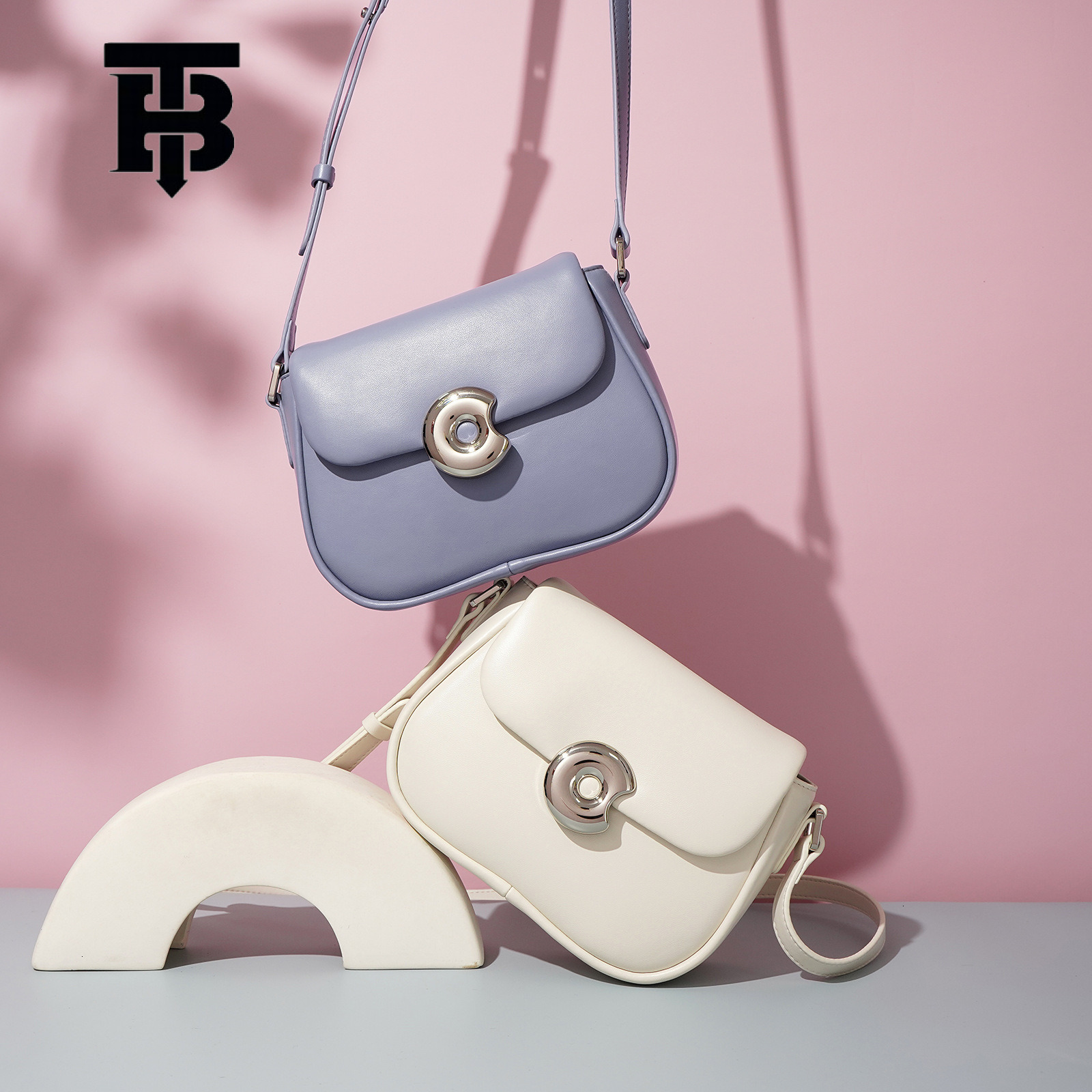 TB BHULAMTE Designer Bag New Genuine Leather Saddle Bag Crossbody Trendy Bag Niche Luxury Bag Texture Shoulder Bag Commuter Versatile Phone Crossbody 