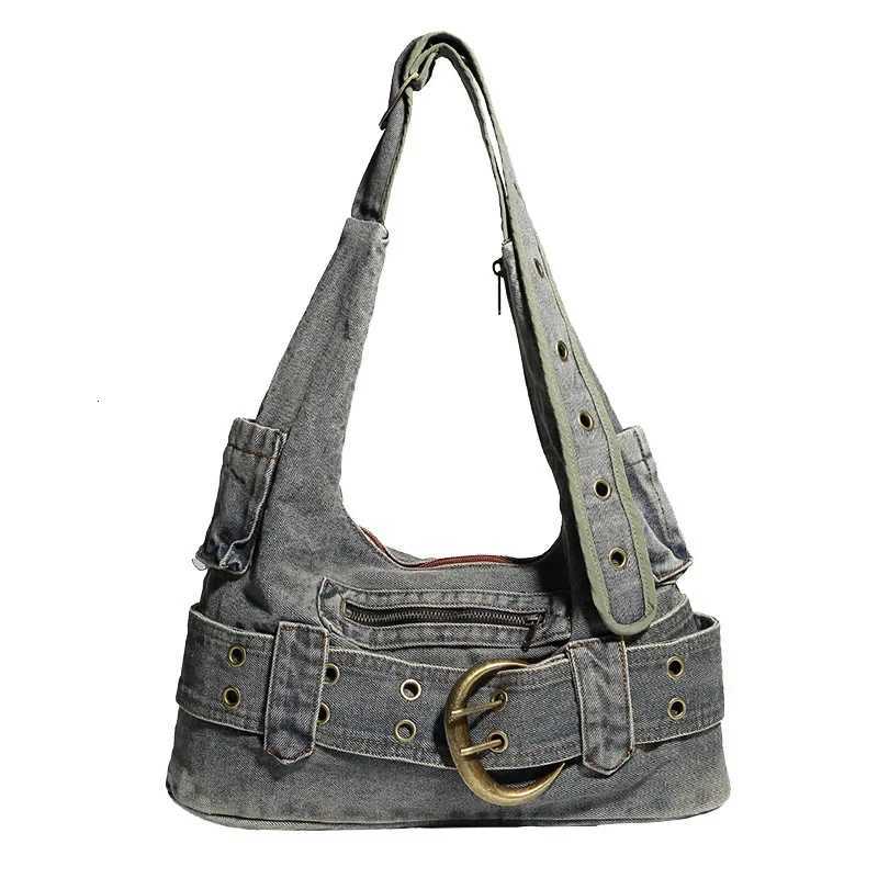 2025 new y2k washed denim bag womens bag texture armpit bag casual versatile bag diagonal cross bag Z250903