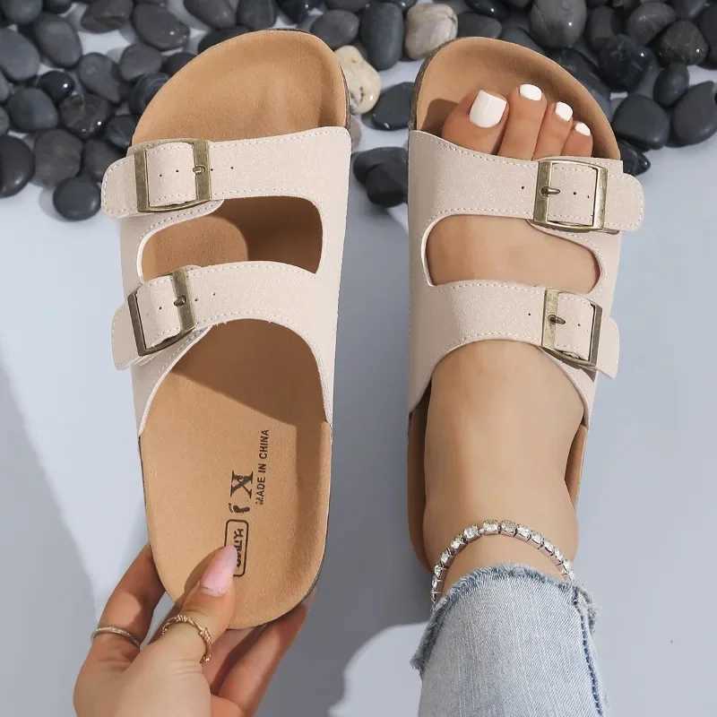 Slippers For Women Cork Footbed Beach Sandals Outdoor Suede Clogs Sandals With Adjustable Buckle Men Sandals W250905
