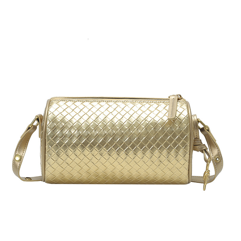Luxury Brand Designer Bag Fashion Woven Pillow Bag For Women 2025 New High-End Retro Commuter Shoulder Bag Crossbody Cylinder Bag