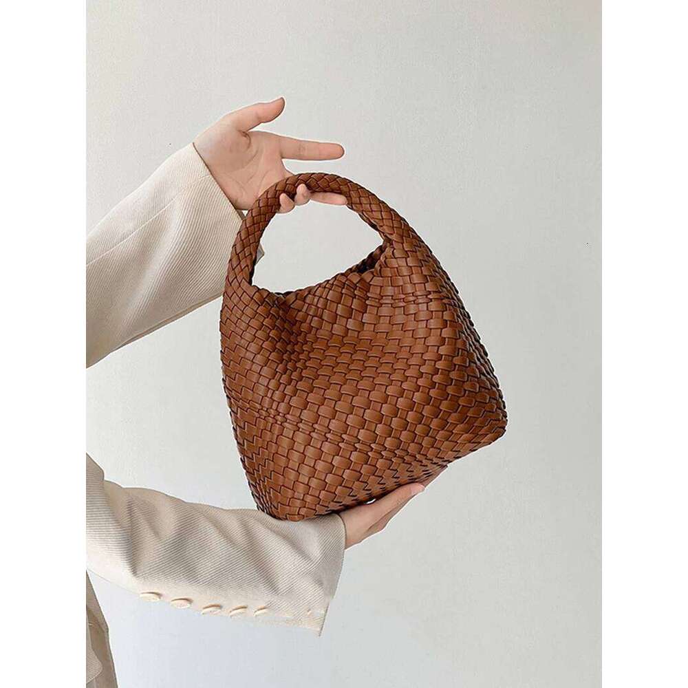 Designer 2024 woman Brand New Product PU Small size hand-woven bucket bag High quality Women's handbag
