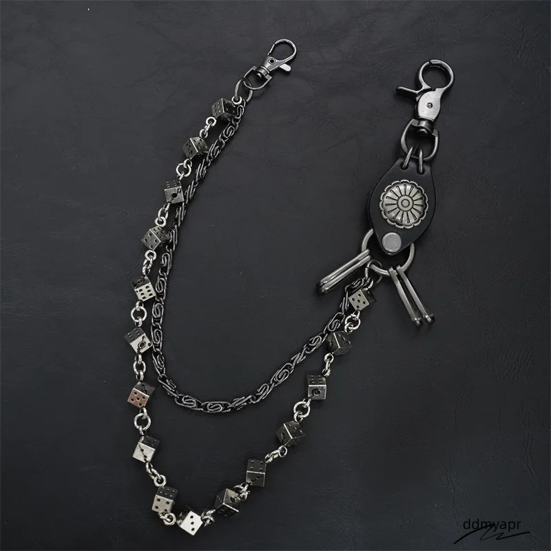 Motorcycle Keychain Jean Biker Wallet Belts Chain Skull Charm Leather Gothic Rock Pants ddmydec Trousers Waist Key Mens 250122 ddmydec ddmydec ddmydec