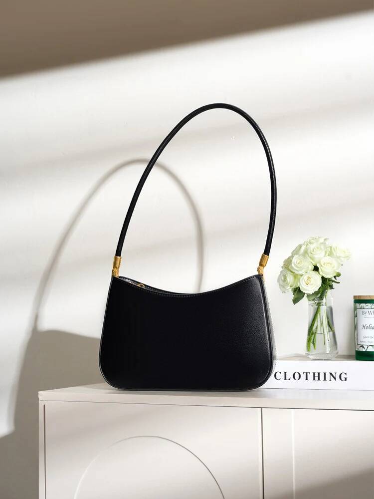 Zency French High-End Leather Underarm Bag Retro Shoulder Handbag For Women Trendy 202509055