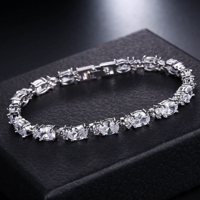 Trendy Youthful Statement Piece: Floral-Inspired Bangle Adorned With Clear Cubic Zirconias