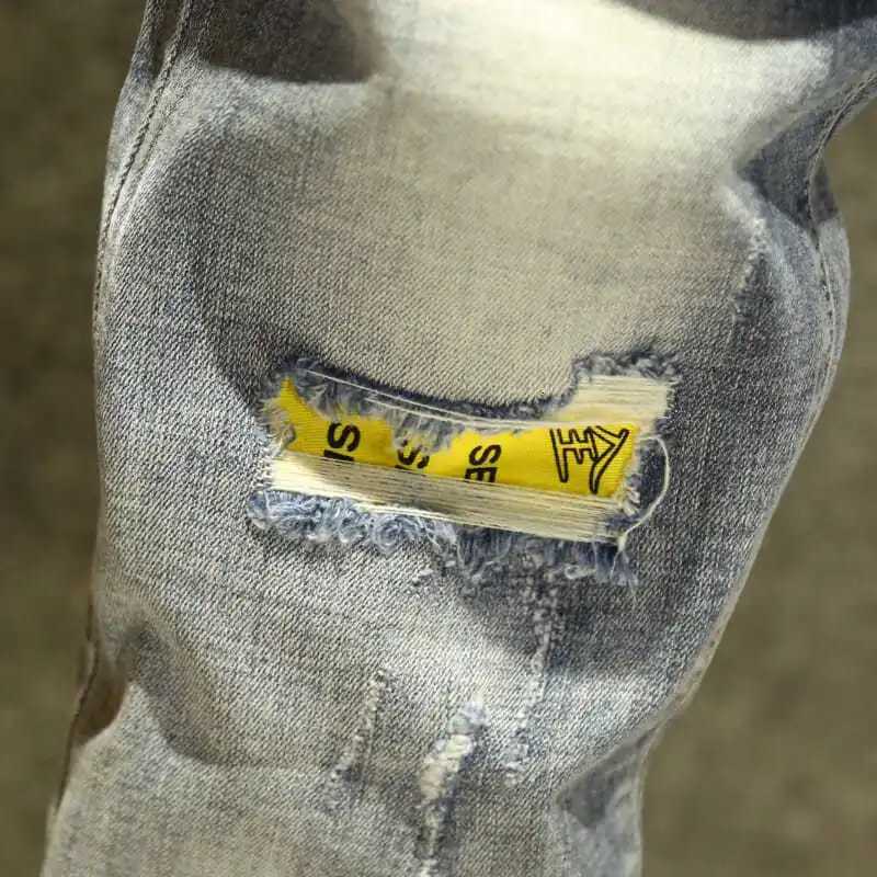New Designer Korean Style Clothes Mens Casual Slim Denim Pencil Spring Autumn Skinny Ripped Classic Jeans Cowboy Pants for Men W250905