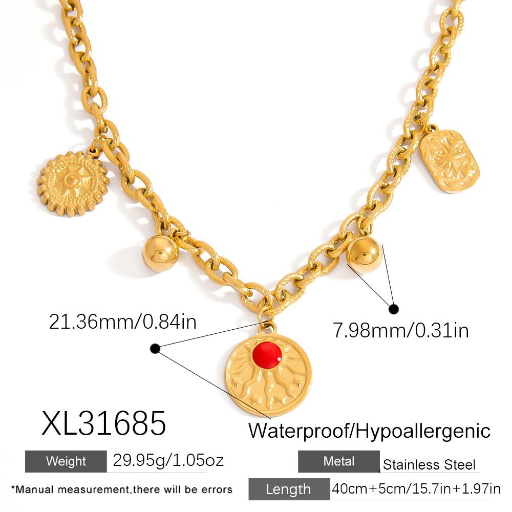 Stainless Steel Necklace Skull Heart Pendant Highend Versatile 18K Gold Nonfading Collarbone Chain Y200810