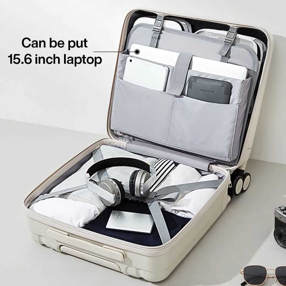 Hanke Business 14 Inch Underseat Suitcase 16 Inch Carry On Luggage Underseat Hard Shell 100 PC Spinner Wheels Boarding Z250905