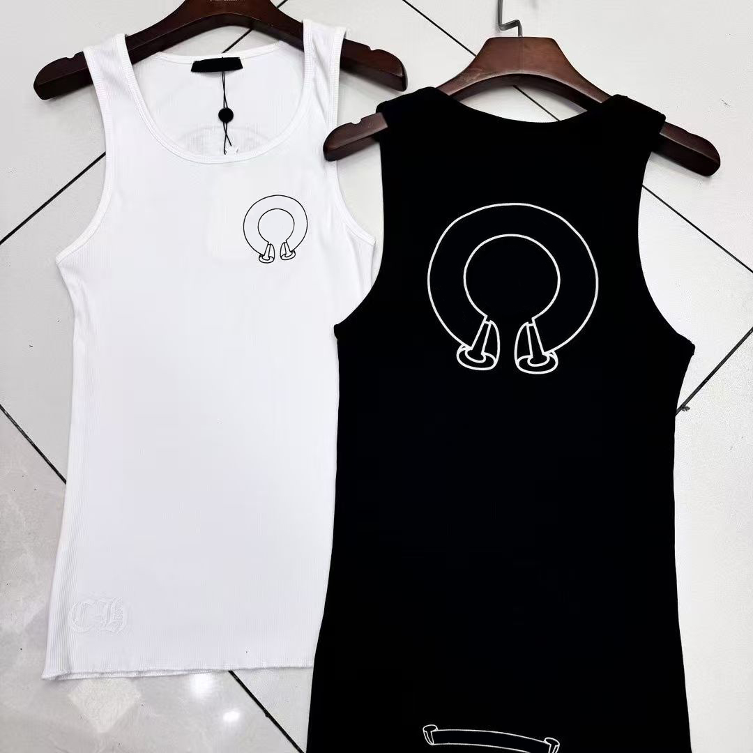 2025 new tank top women designer vest chrome letter halter vest slim sleeveless bottom vest