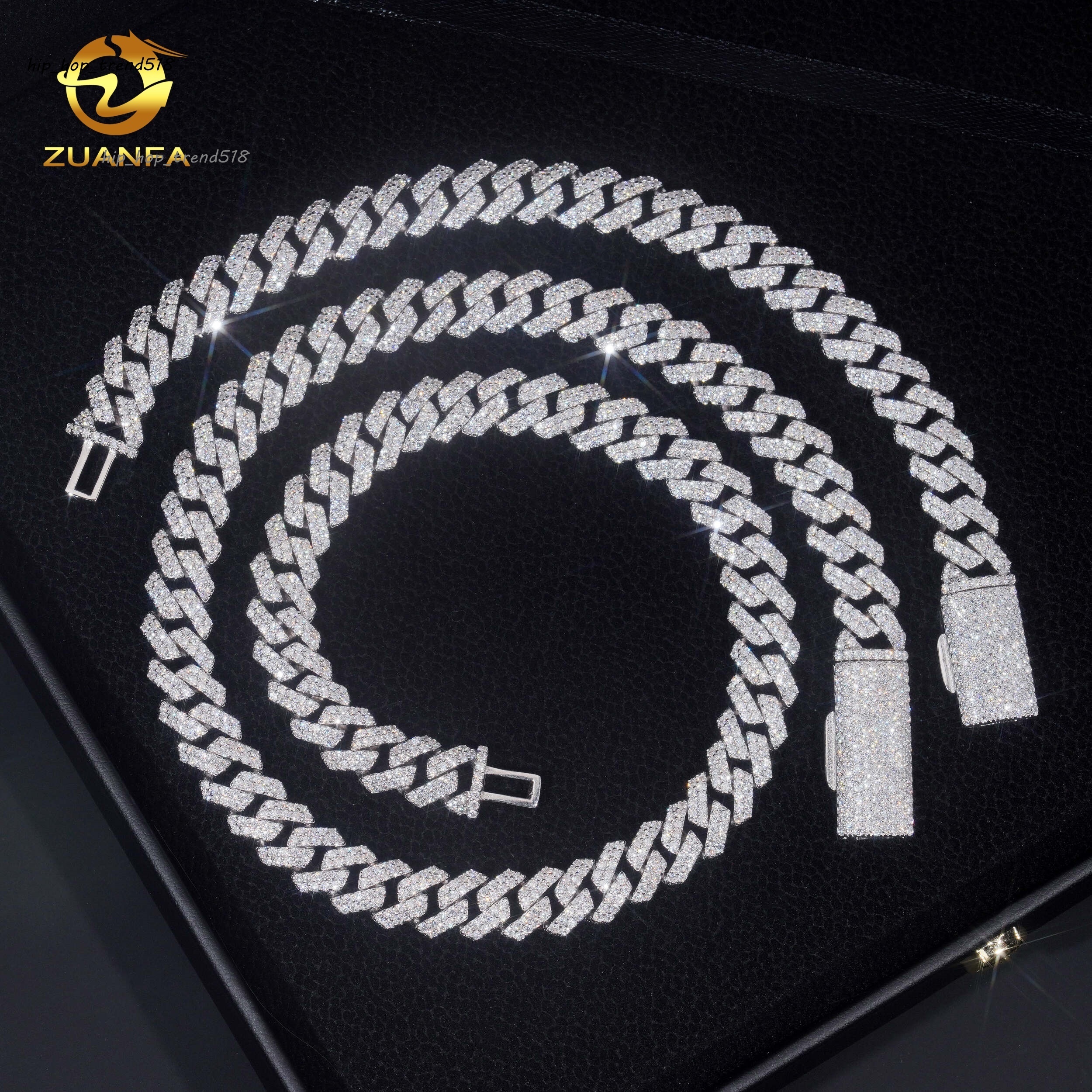 10mm 2Rows Sale Promotion Fine Jewelry Iced Out Diamond Cuban Link Chain Hip Hop Jewelry VVS Moissanite Men Necklace Bracelet