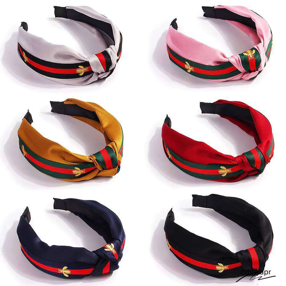Dhgadgets Headband - Wide Fabric Knot Headwrap With Bee ddmyday Charm (12 Colors) For Women Girls Fashion Hair Accessories ddmyday