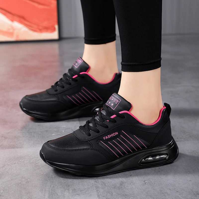 igh Quality Waterproof Autumn Running Shoes Women Leather Nonslip Casual Sneakers Ladies Lightweight Fitness Walking Shoes Z250905