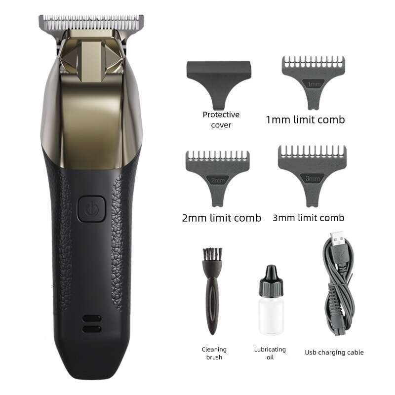 Digital Display Clipper Oil Head Carving Haircut Professional Salon Rechargeable Electric Hair Trimmer