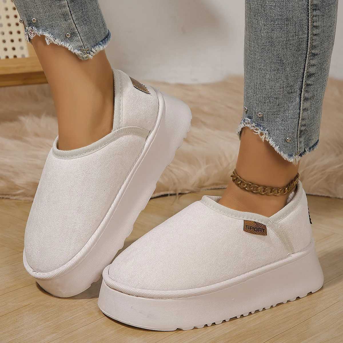 Winter Platform Boots Vintage Fashion Womens Snow Warm Suede Warm Inner Plush Fashion Thick Bottom Womens Flat Bottom Boots L250905