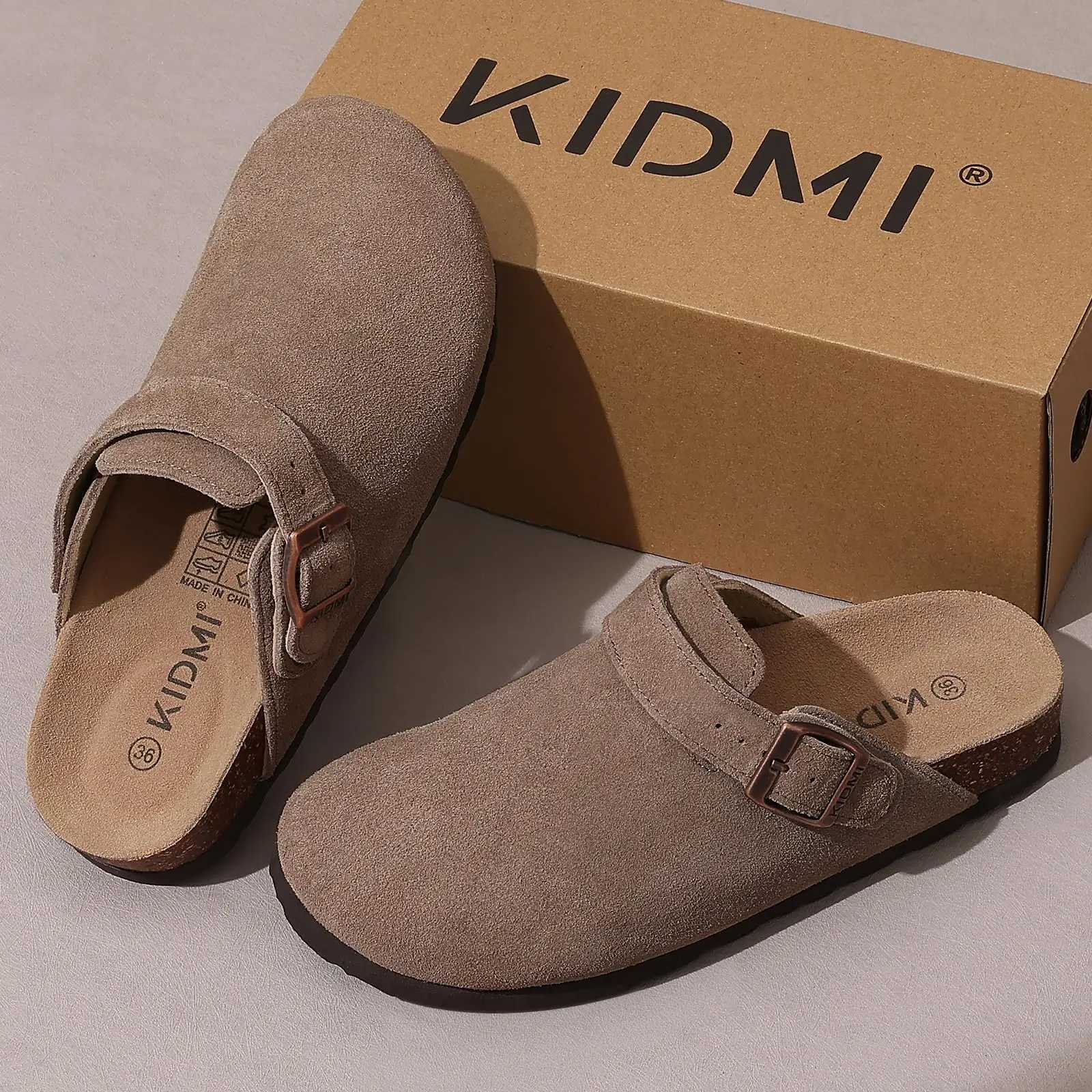 Gacimy Womens Suede Clogs With Arch Support New Adjustable Strap Cork Footbed Mules Lady Slip On Clogs Slippers Men Cork Slides W250905