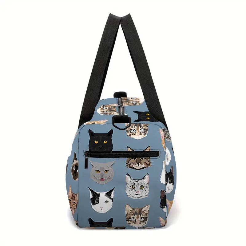 Cartoon Cat Head Large Capacity Luggage Bag Gifts 3D Cartoon Travel Duffels Hand Bag 250903