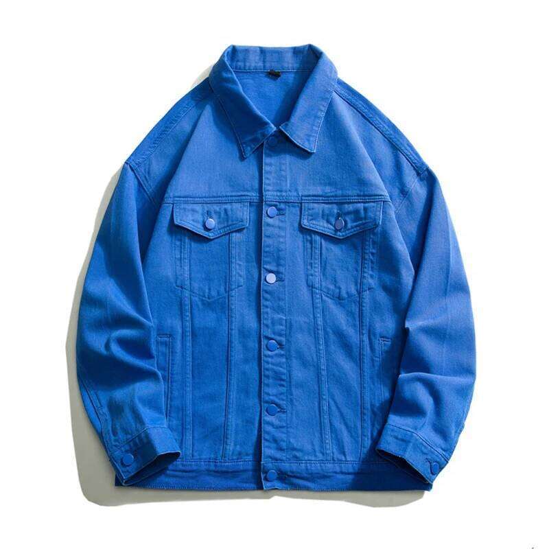Lapel Men's & Denim Jacket Baggy Casual Trend Street Hip Hop Oversized Jean Coat Blue White Green Black 5xl
