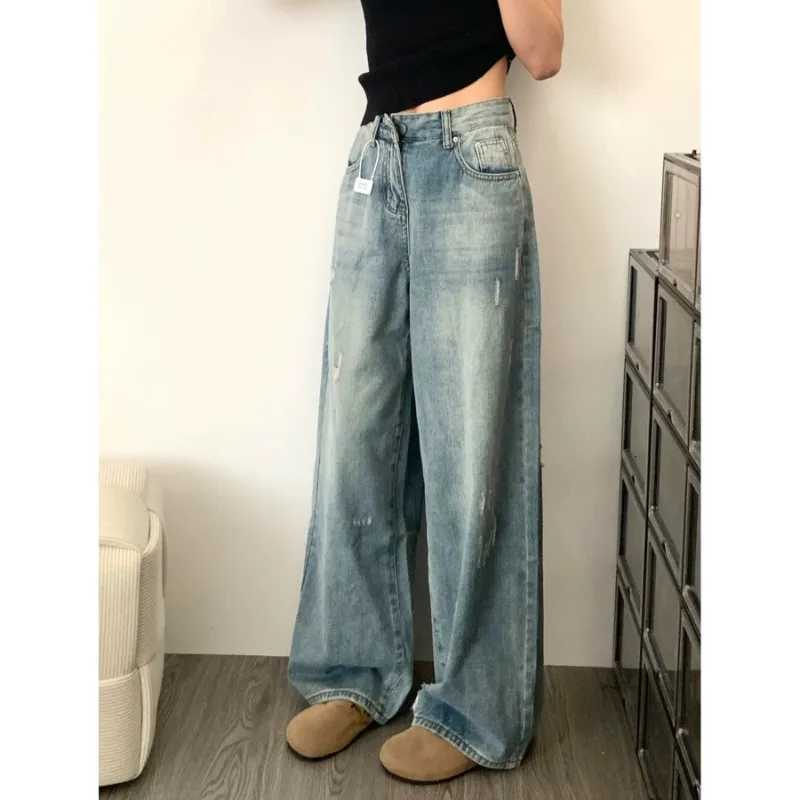 High Waisted Slim American Women Jeans Fashion Street Casual Loose man Jeans Simple Basic Straight Chicly Leg Pants W250905