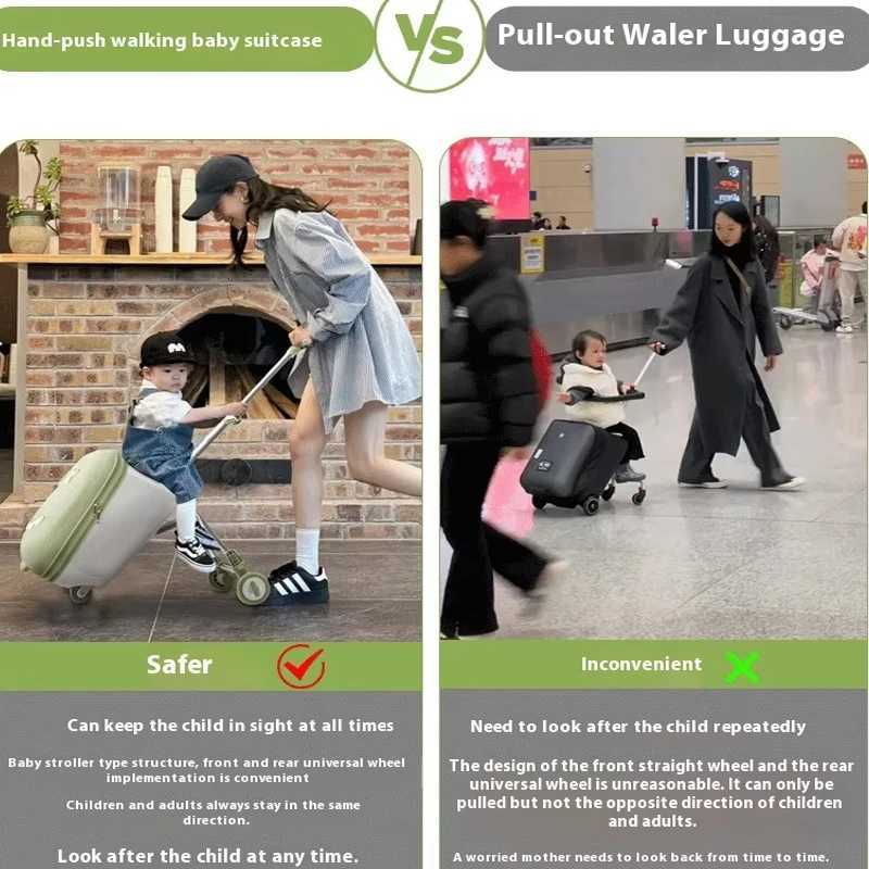 Travel Trolley SuiTCase MOUntable on Plane with Spinner Wheels Luggage Ride and Walk The SuiTCase Folding Stroller Z250905