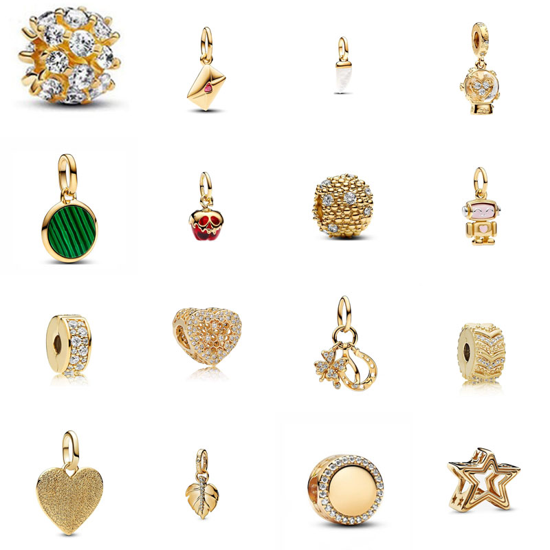 S925 Silver Designer Charm Envelope Valentine's Day Halloween Plants Leaves Stars Robot Gift Hanging Bead Bracelet DIY Free Shipping