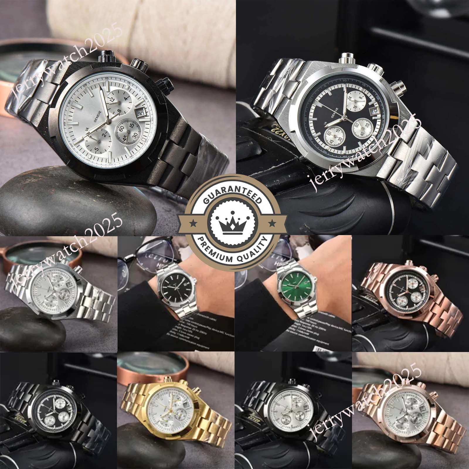 Vacherin ConstantinnDesigner Watch Mens Watches Vacherin Constantinn Chronograph Stainless Steel Band Wristwatches Luminous watches men designer womens