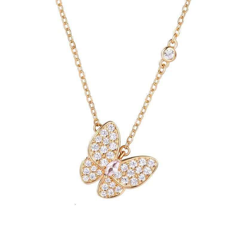 Seiko White Mother-of-Pearl Necklace for Women, Ins Style, Light , Fashionable, Elegant, High-End Feel, Full Dia Butterfly Collarbone Chain