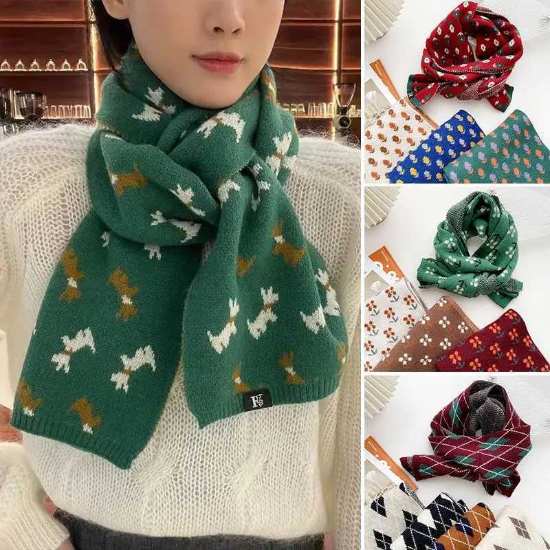 On Sale 22x160cm Scarf Korean Neckerchief For Women Knitted Winter Diamond Scarves Yarn Shl Wrs Long Warm Neck MufflerXJ250905