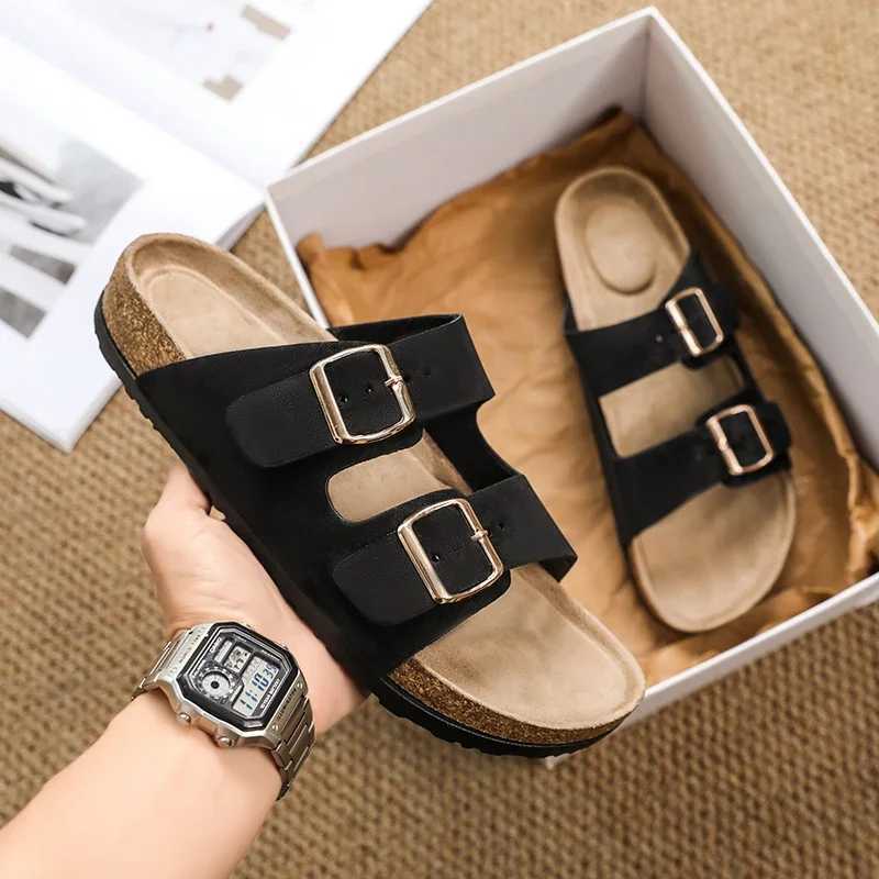 Fashion Mens Suede Mules Slippers New Women Clogs Cork Insole Sandals with Arch Support Outdoor Beach Slides Home Men Shoes W250905