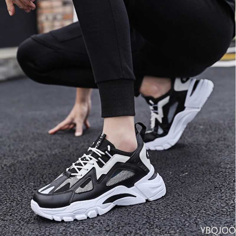 New Mens Shoes Spring Autumn Breathable Mesh Shoes Thick Soled Height Increasing Shoes Mens Versatile Trendy Sports Shoes Z250905