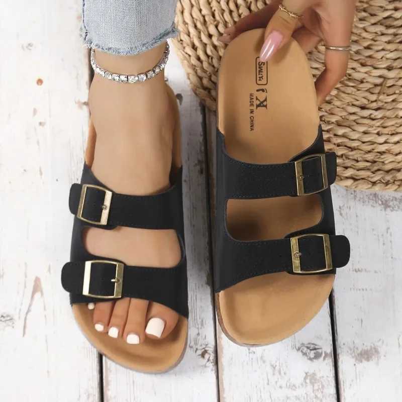 Slippers For Women Cork Footbed Beach Sandals Outdoor Suede Clogs Sandals With Adjustable Buckle Men Sandals W250905