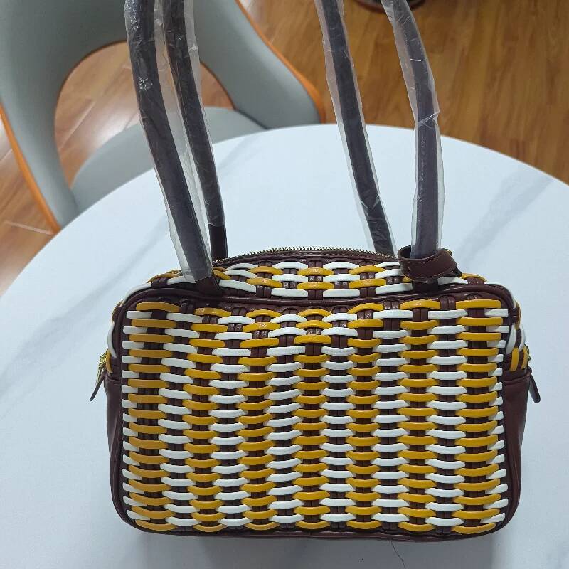 Brand Retro Hand-woven Shoulder Fashion Color Matching Large Capacity Handbag High-end Crossbody Underarm Hot Women' Bag high-quality