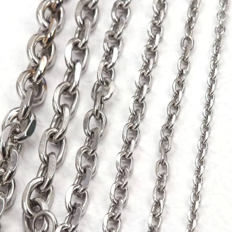 Whole Sale Mens 6mm Silver Stainless Steel Cross Link Chain Necklace Fashionable Welded Jewelry for Mens Trendy Gift